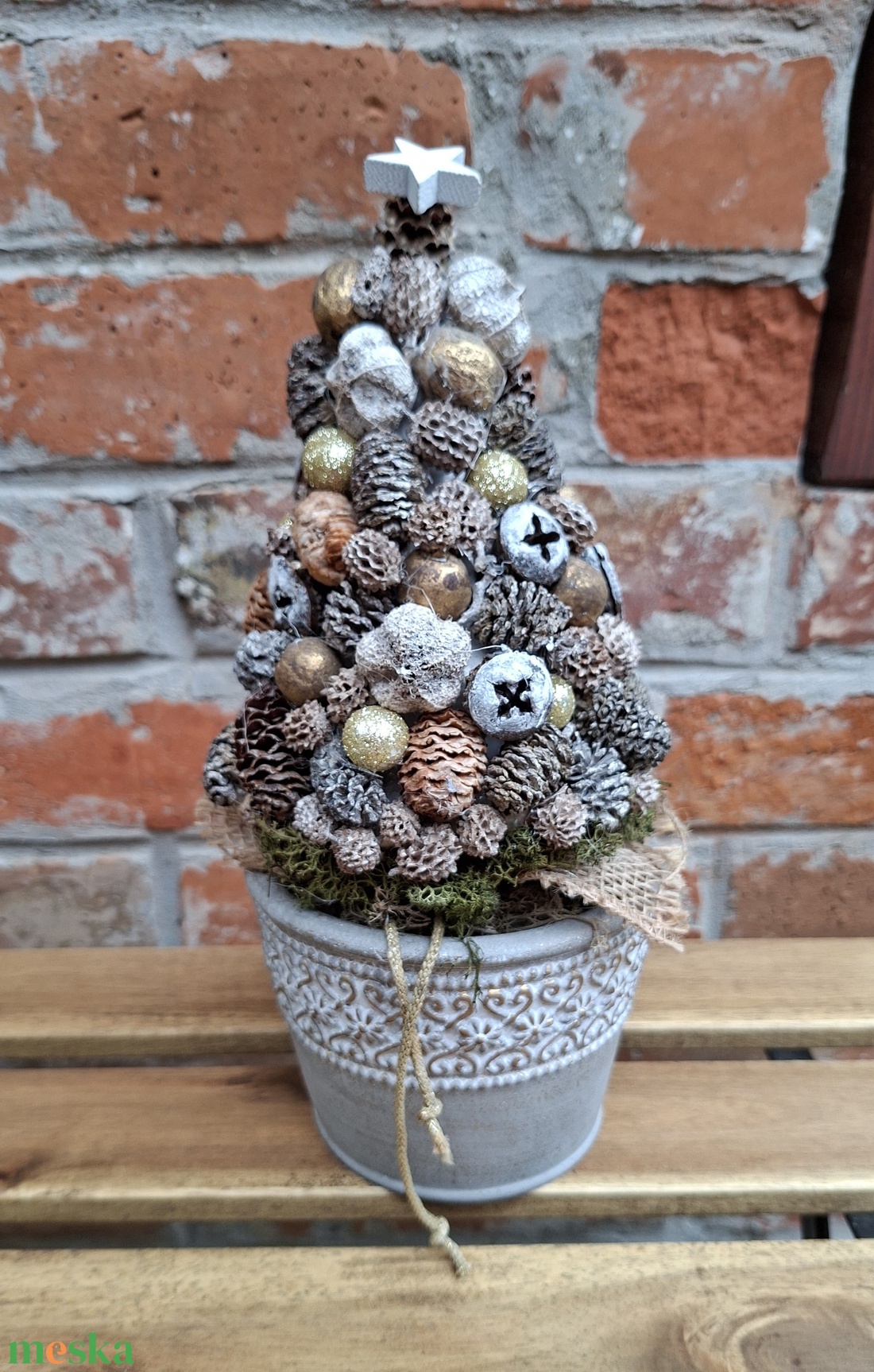 Természetes karácsony - adventi asztali dísz, termés fenyő karácsonyi dísz, - karácsony - adventi díszek - adventi asztaldísz - Meska.hu
