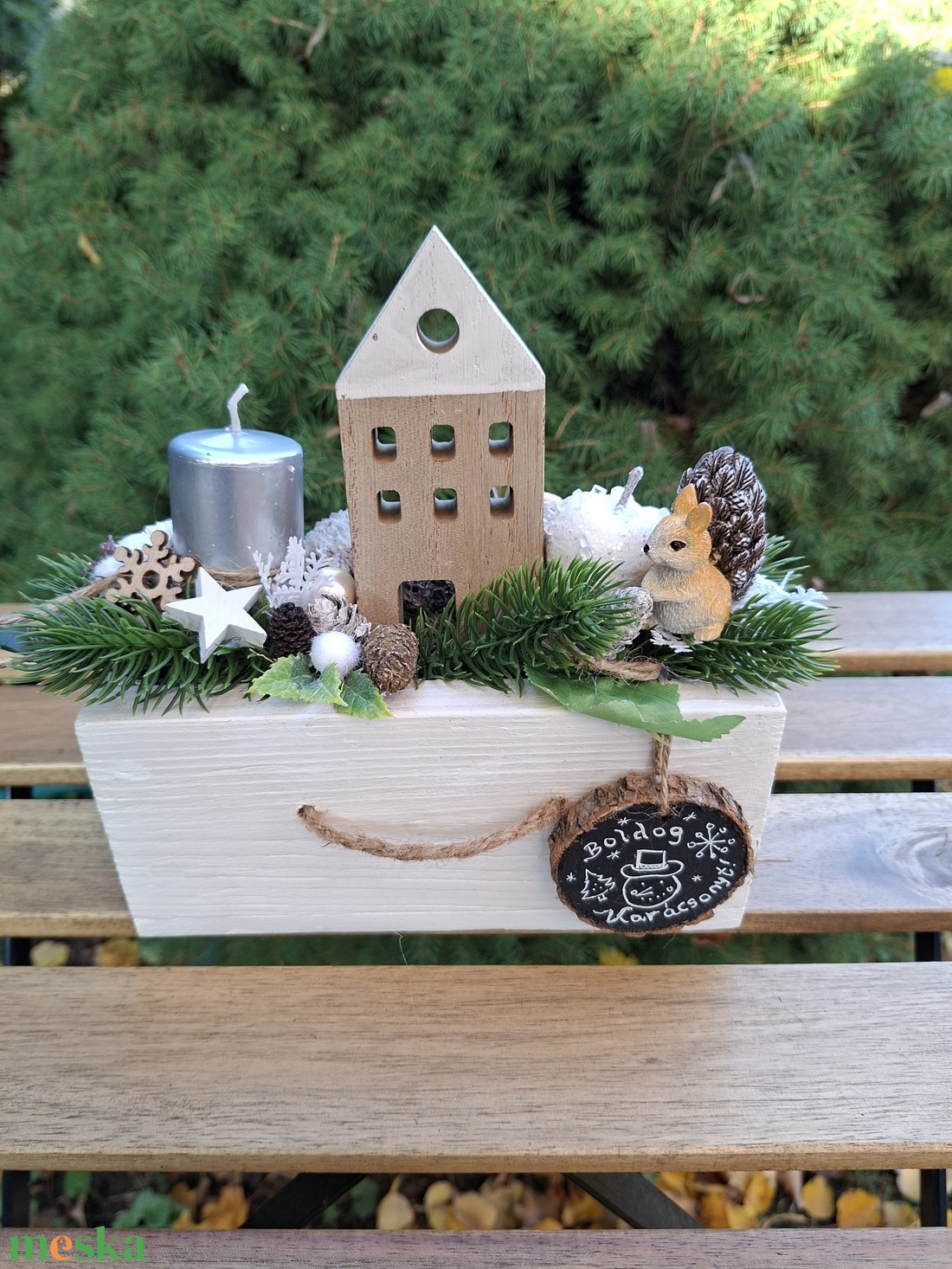 Karácsonyi faházikó -adventi, karácsonyi gyertyadísz, adventi ládika - karácsony - adventi díszek - adventi gyertyadíszek és koszorúdíszek - Meska.hu