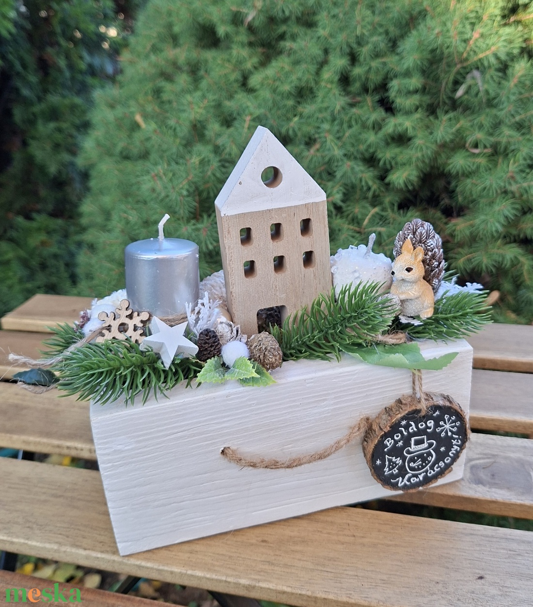 Karácsonyi faházikó -adventi, karácsonyi gyertyadísz, adventi ládika - karácsony - adventi díszek - adventi gyertyadíszek és koszorúdíszek - Meska.hu