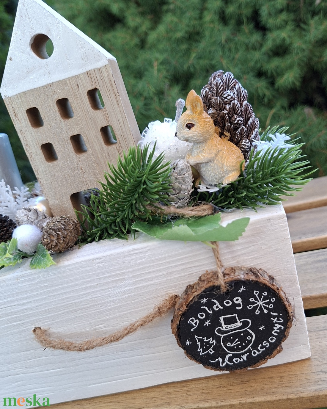 Karácsonyi faházikó -adventi, karácsonyi gyertyadísz, adventi ládika - karácsony - adventi díszek - adventi gyertyadíszek és koszorúdíszek - Meska.hu