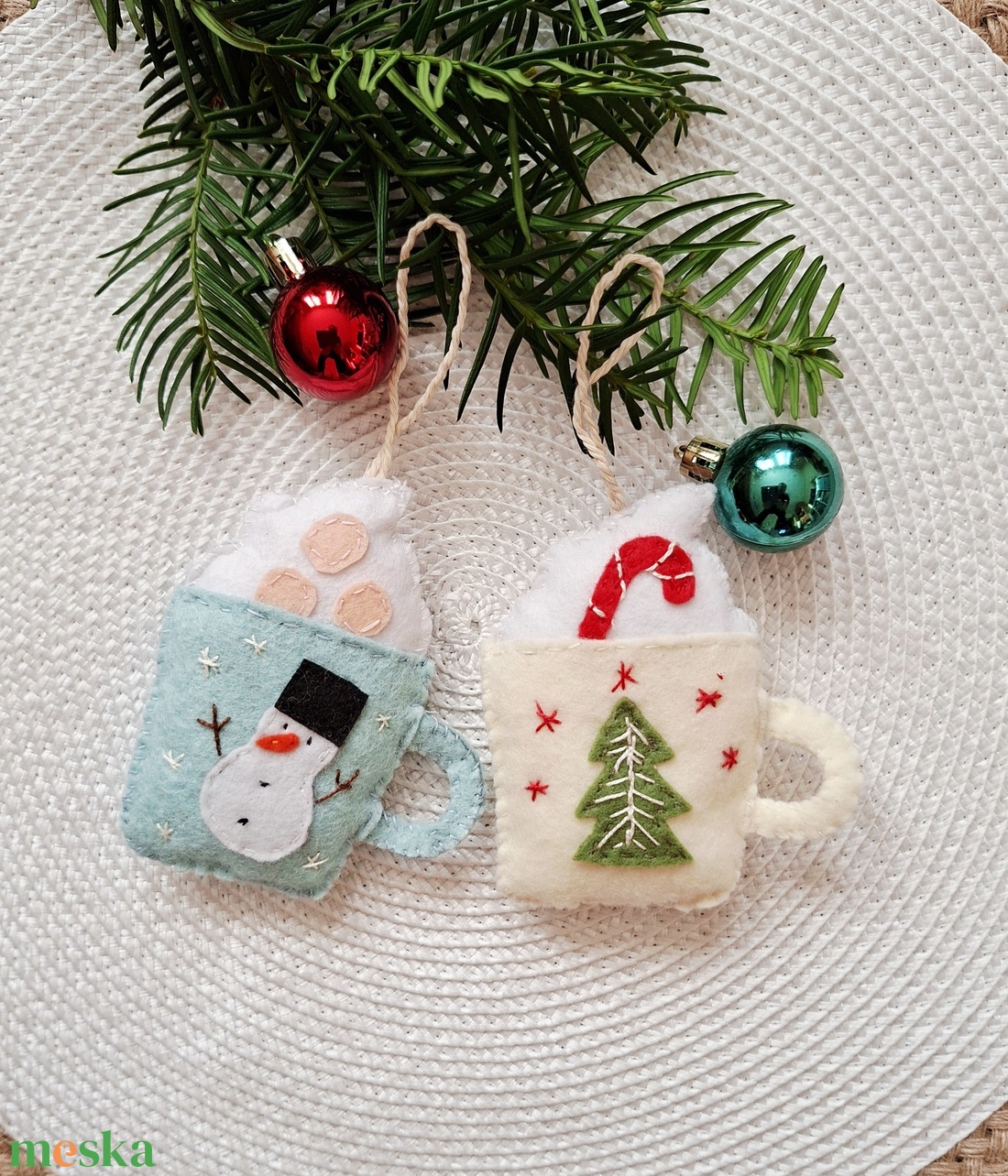 Karácsonyi kávés bögrék-karácsonyfadísz, ajándékkísérő, dekoráció - karácsony - karácsonyi lakásdekoráció - karácsonyfadíszek - Meska.hu