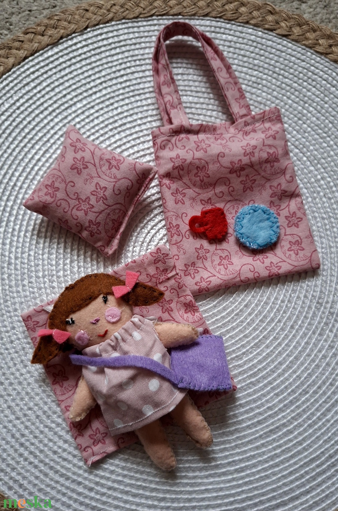 Panka piknikje- szütyős textiljáték, Azonnal vihető - játék & sport - szerepjáték - Meska.hu