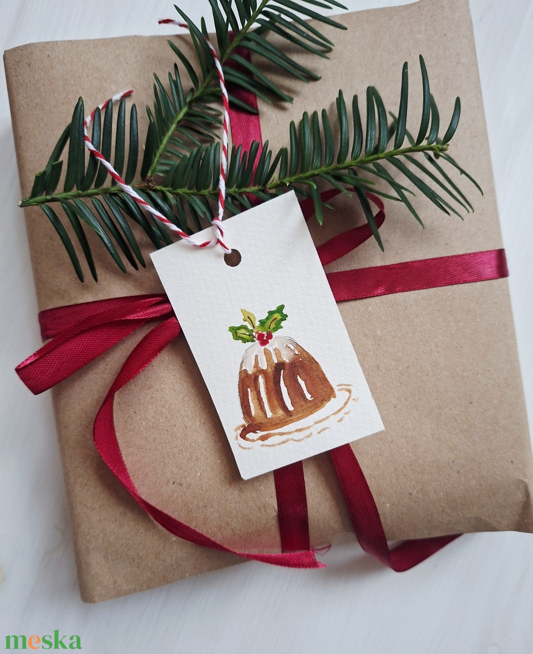 Karácsonyi díszben- 6db- kézzel festett karácsonyi ajándékkísérő, dekoráció - karácsony - karácsonyi lakásdekoráció - karácsonyfadíszek - Meska.hu