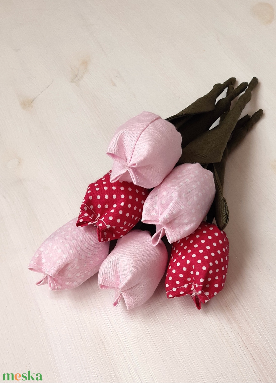 Rózsaszín és pink  tulipánok,  6db-os csokor, rendelhető - otthon & életmód - dekoráció - húsvéti asztaldíszek - Meska.hu