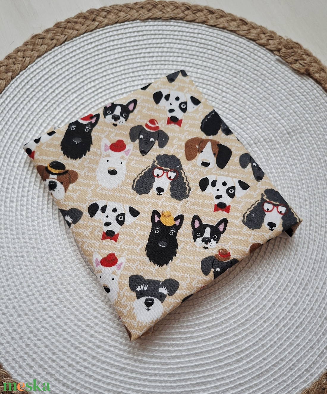 Cuki kutyák- újra szalvéta, textil szalvéta, csomagolás - otthon & életmód - konyhafelszerelés, tálalás - konyhai textil - szalvéta - Meska.hu