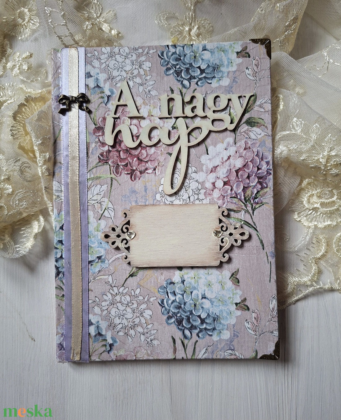 A nagy nap-Esküvői napló, vintage vendégkönyv A5,  Azonnal vihető! - esküvő - emlék & ajándék - vendégkönyv - Meska.hu