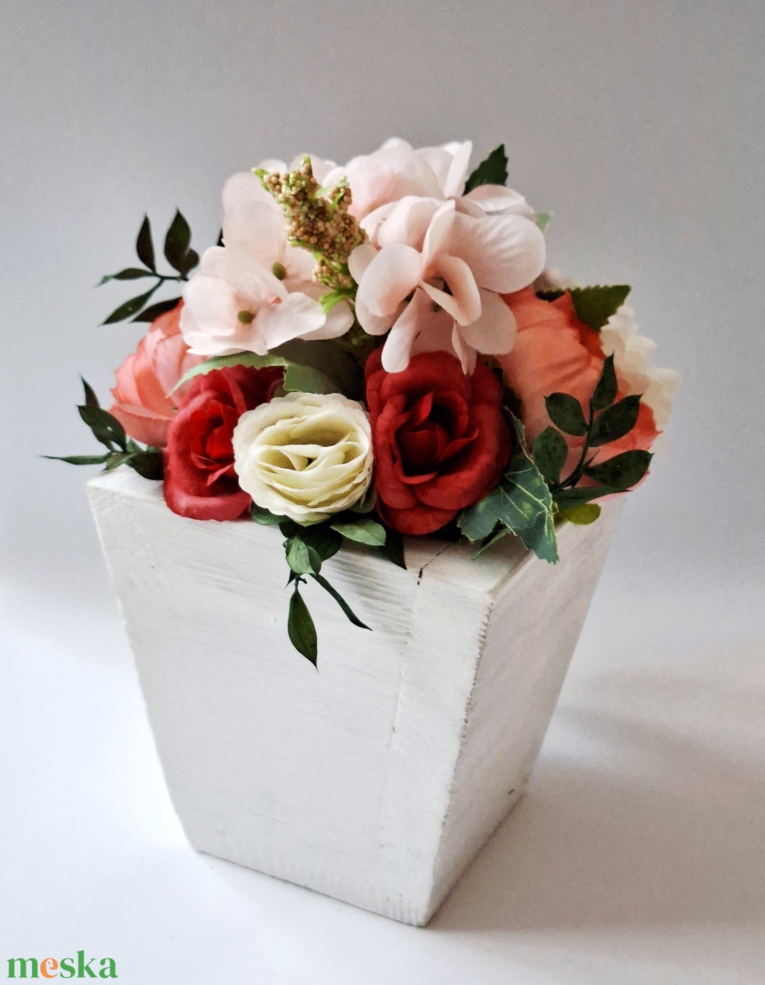 Vegyes virágok, Fakaspós virágdísz - otthon & életmód - dekoráció - asztal és polc dekoráció - asztaldísz - Meska.hu