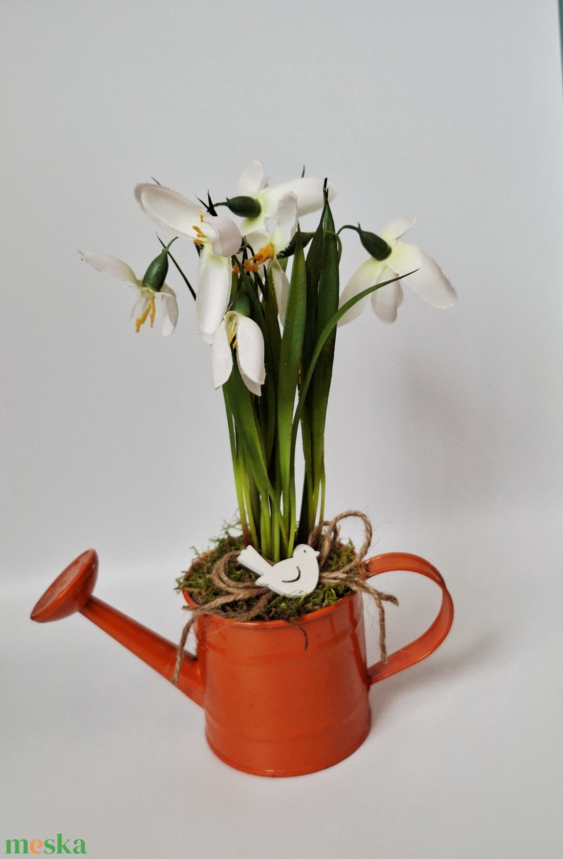 Gyere Tavasz! Hóvirágos  kanna- tavaszi dekoráció, asztaldísz, húsvéti dísz - ünnepi díszek, dekorációk - húsvéti díszek és dekorációk - húsvéti asztaldíszek - Meska.hu