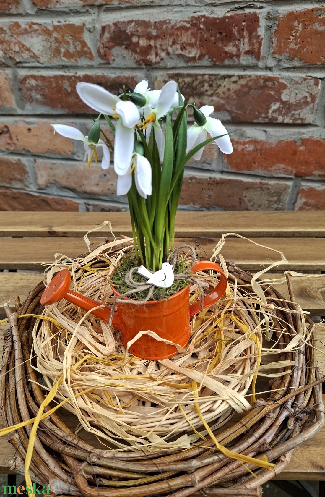 Gyere Tavasz! Hóvirágos  kanna- tavaszi dekoráció, asztaldísz, húsvéti dísz - ünnepi díszek, dekorációk - húsvéti díszek és dekorációk - húsvéti asztaldíszek - Meska.hu
