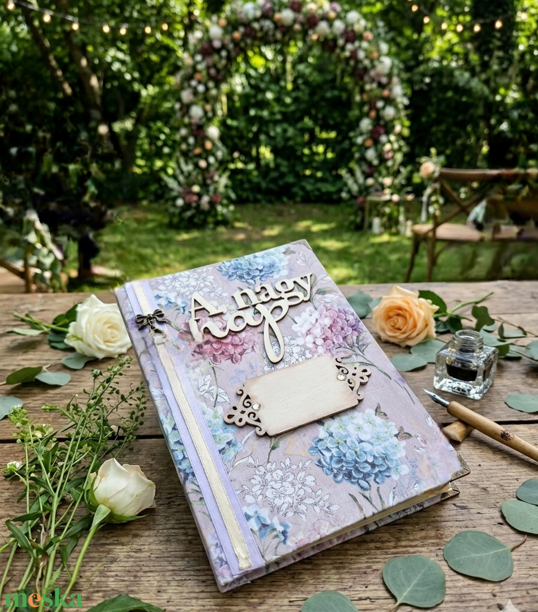 A nagy nap-Esküvői napló, vintage vendégkönyv A5,  Azonnal vihető! - esküvő - emlék & ajándék - vendégkönyv - Meska.hu