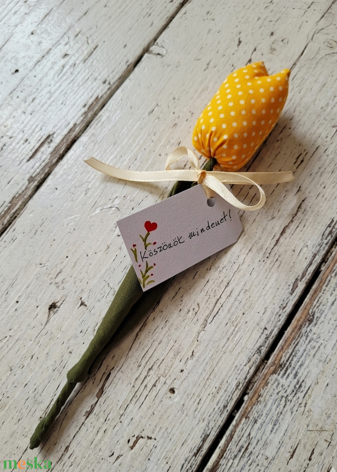 Sárga, pöttyös tulipán  ajándekba Azonnal vihető! - otthon & életmód - virágdekoráció - virágok - szálas virág - Meska.hu