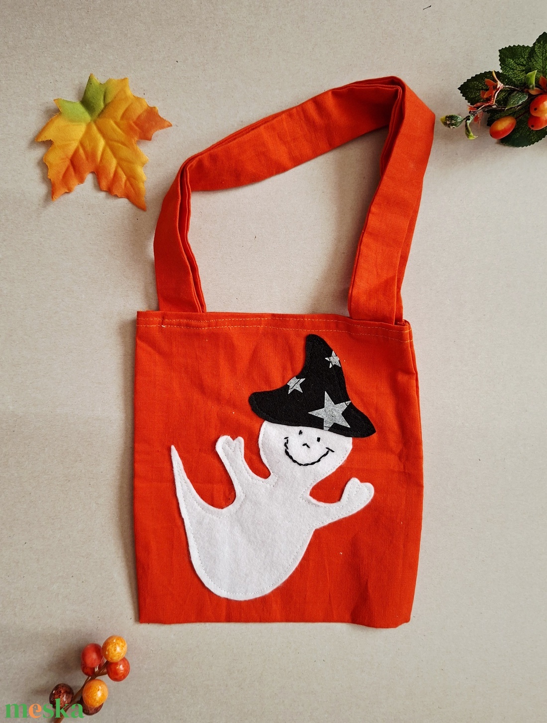 Vidám Szellem- halloween táska gyerekeknek - otthon & életmód - dekoráció - halloween - halloweeni cukorkagyűjtők és cukorkatartók - Meska.hu
