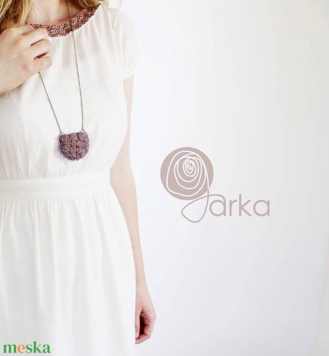 Félkör alakú medál - ékszer - nyaklánc - hosszú nyaklánc - Meska.hu