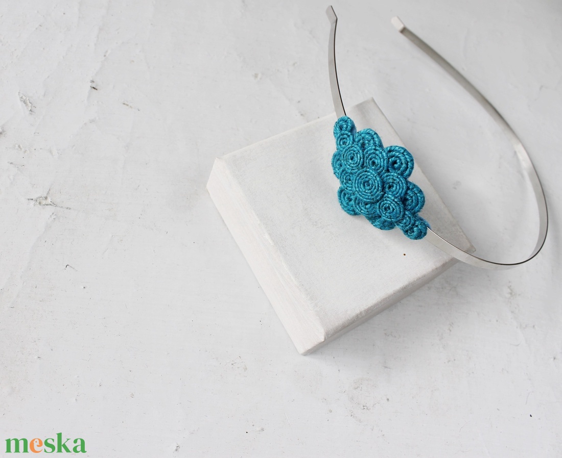 Türkizkék  hajráf  - ruha & divat - hajdísz & hajcsat - hajráf & hajpánt - Meska.hu