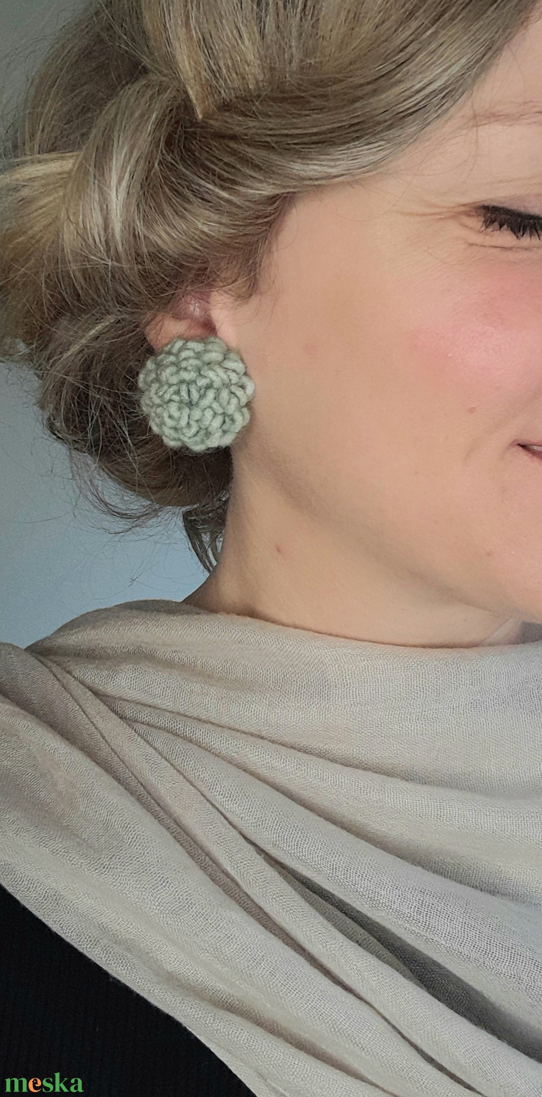 Gyapjú fülbevaló - esküvő - ékszer - fülbevaló - Meska.hu