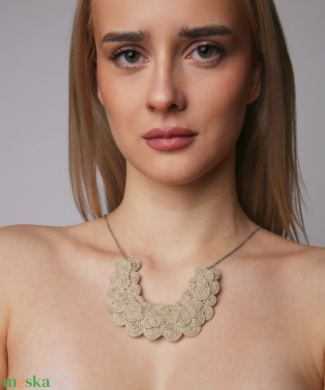 Natúr kender nyaklánc - ékszer - nyaklánc - hosszú nyaklánc - Meska.hu
