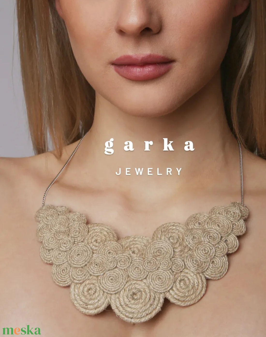 Natúr kender nyaklánc - esküvő - ékszer - nyaklánc - Meska.hu