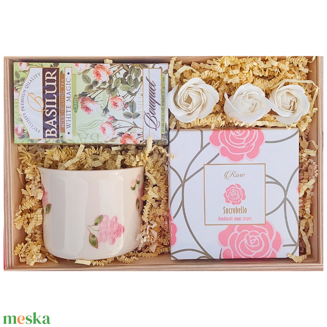 Rózsa- fadobozos ajándék kézzel festett bögrével - élelmiszer - gourmet ajándékcsomag - Meska.hu Rózsa- fadobozos ajándék kézzel festett bögrével - élelmiszer - gourmet ajándékcsomag - Meska.hu