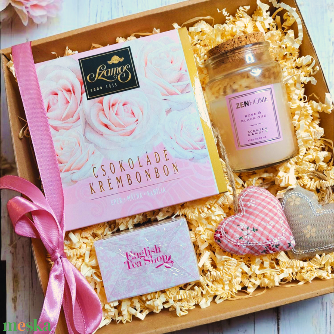 Rózsa ajándékdoboz illatgyertyával - élelmiszer - gourmet ajándékcsomag - Meska.hu Rózsa ajándékdoboz illatgyertyával - élelmiszer - gourmet ajándékcsomag - Meska.hu
