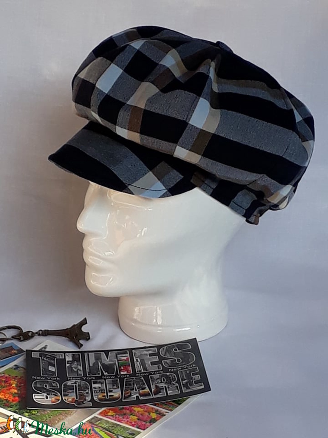 Kockás simlis sapka, gyermek méret - - Meska.hu Kockás simlis sapka, gyermek méret - - Meska.hu