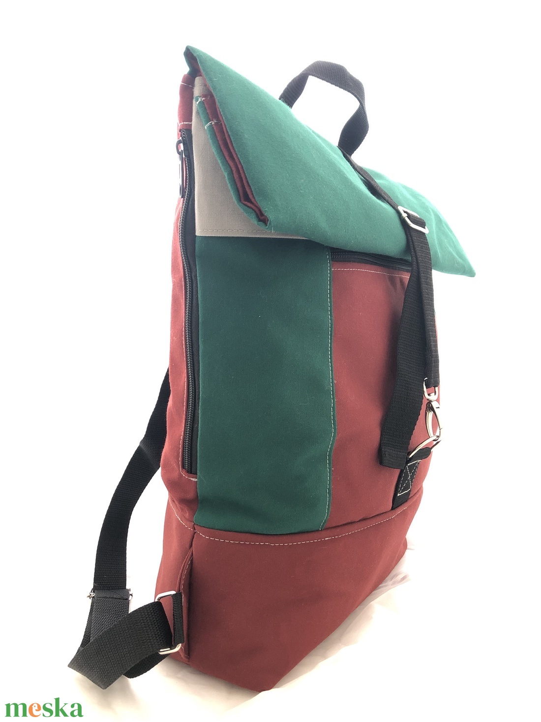 Bordó-zöld rolltop hátizsák - táska & tok - laptoptáska, laptop hátizsák - Meska.hu Bordó-zöld rolltop hátizsák - táska & tok - laptoptáska, laptop hátizsák - Meska.hu