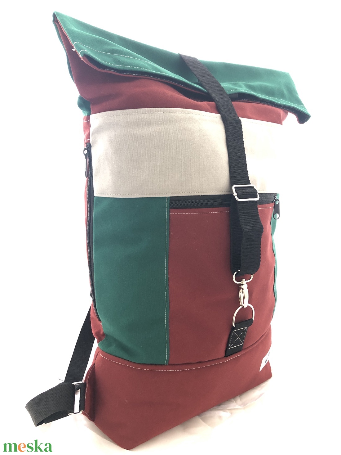 Bordó-zöld rolltop hátizsák - táska & tok - laptoptáska, laptop hátizsák - Meska.hu Bordó-zöld rolltop hátizsák - táska & tok - laptoptáska, laptop hátizsák - Meska.hu