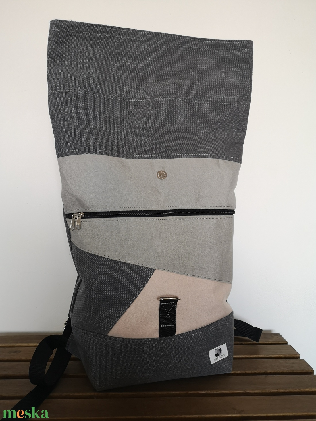 Púderrózsaszín-szürke vízálló rolltop hátizsák - táska & tok - hátizsák - roll top hátizsák - Meska.hu Púderrózsaszín-szürke vízálló rolltop hátizsák - táska & tok - hátizsák - roll top hátizsák - Meska.hu