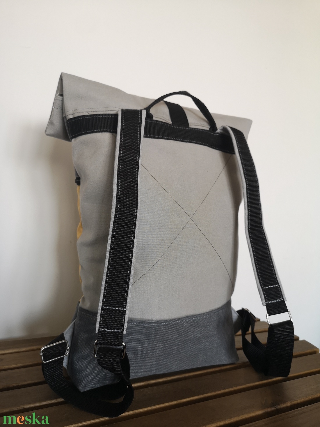 Sárga-szürke vízálló rolltop hátizsák - táska & tok - hátizsák - roll top hátizsák - Meska.hu Sárga-szürke vízálló rolltop hátizsák - táska & tok - hátizsák - roll top hátizsák - Meska.hu