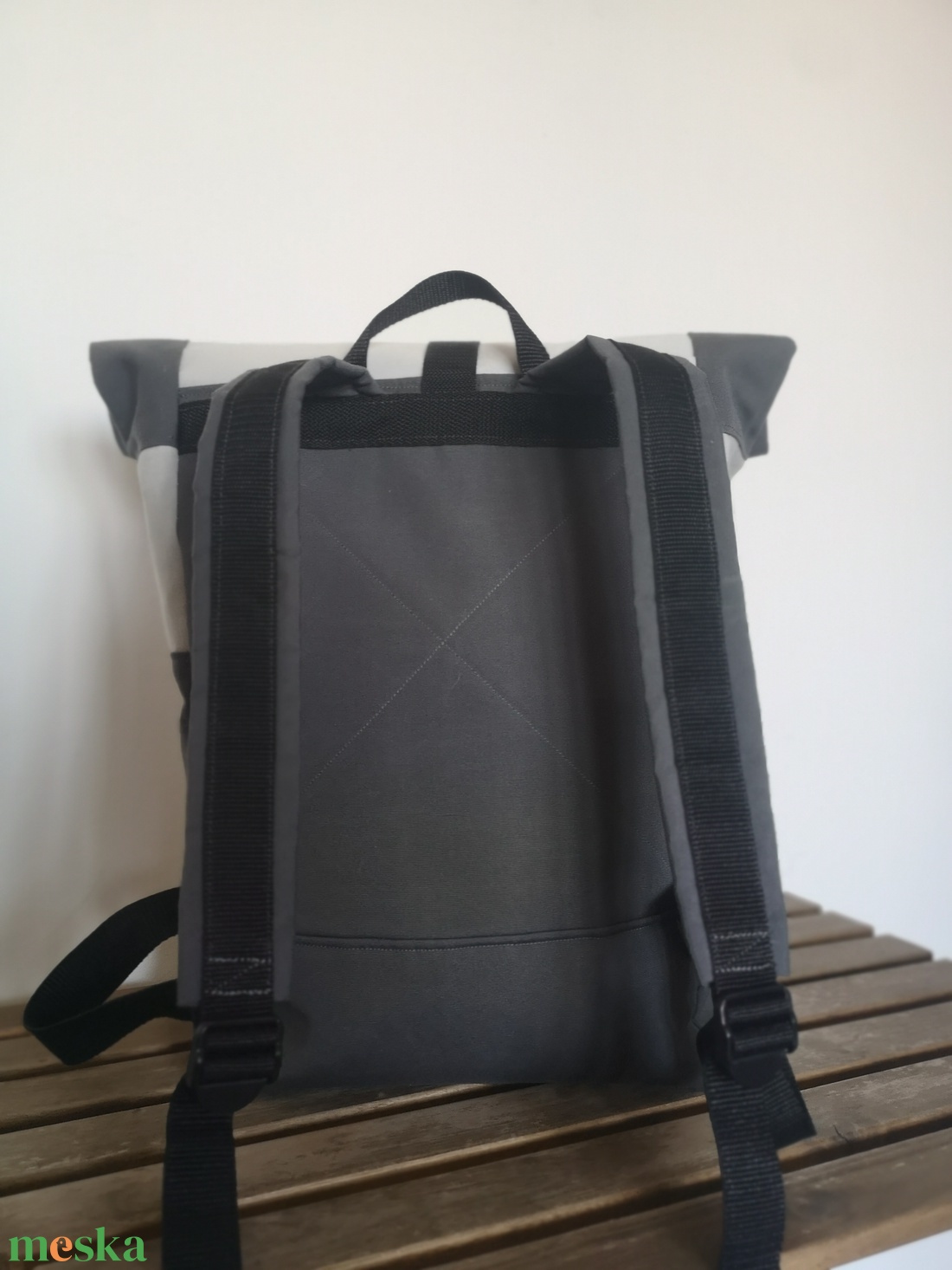 Púderrózsaszín-szürkevízálló rolltop hátizsák - táska & tok - hátizsák - hátizsák - Meska.hu Púderrózsaszín-szürkevízálló rolltop hátizsák - táska & tok - hátizsák - hátizsák - Meska.hu
