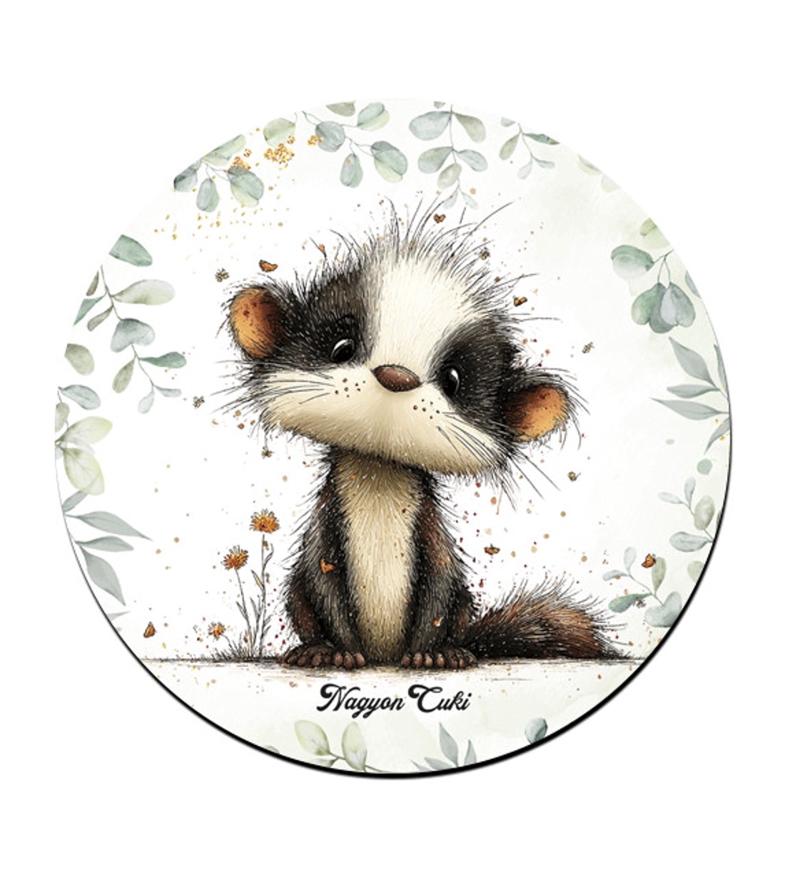 Az erdő bölcs remetéje, cuki borz mintás pohár alátét - otthon & életmód - konyhafelszerelés, tálalás - tálalás - tányér- és poháralátét - Meska.hu