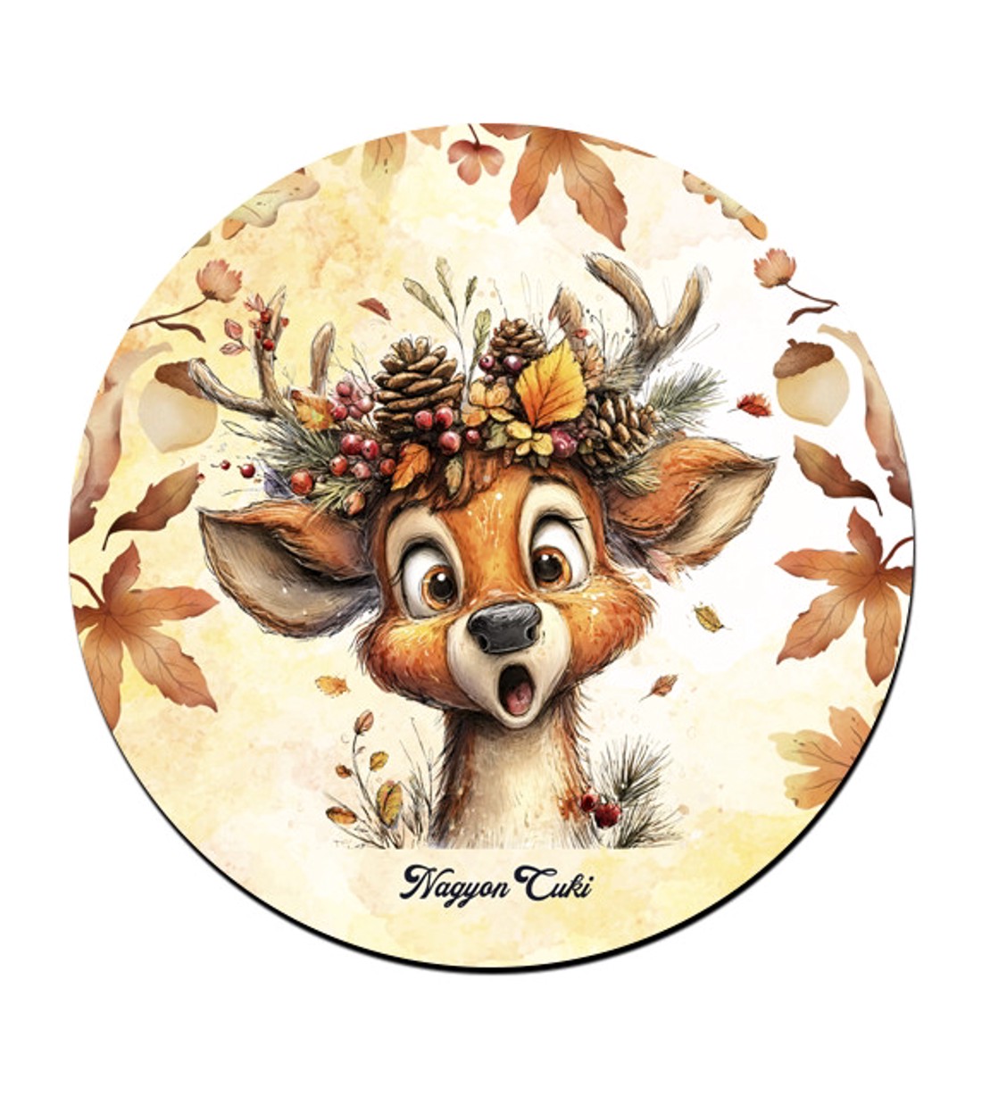 Cuki őszi csodálkozó szarvas mintás pohár alátét -  - Meska.hu