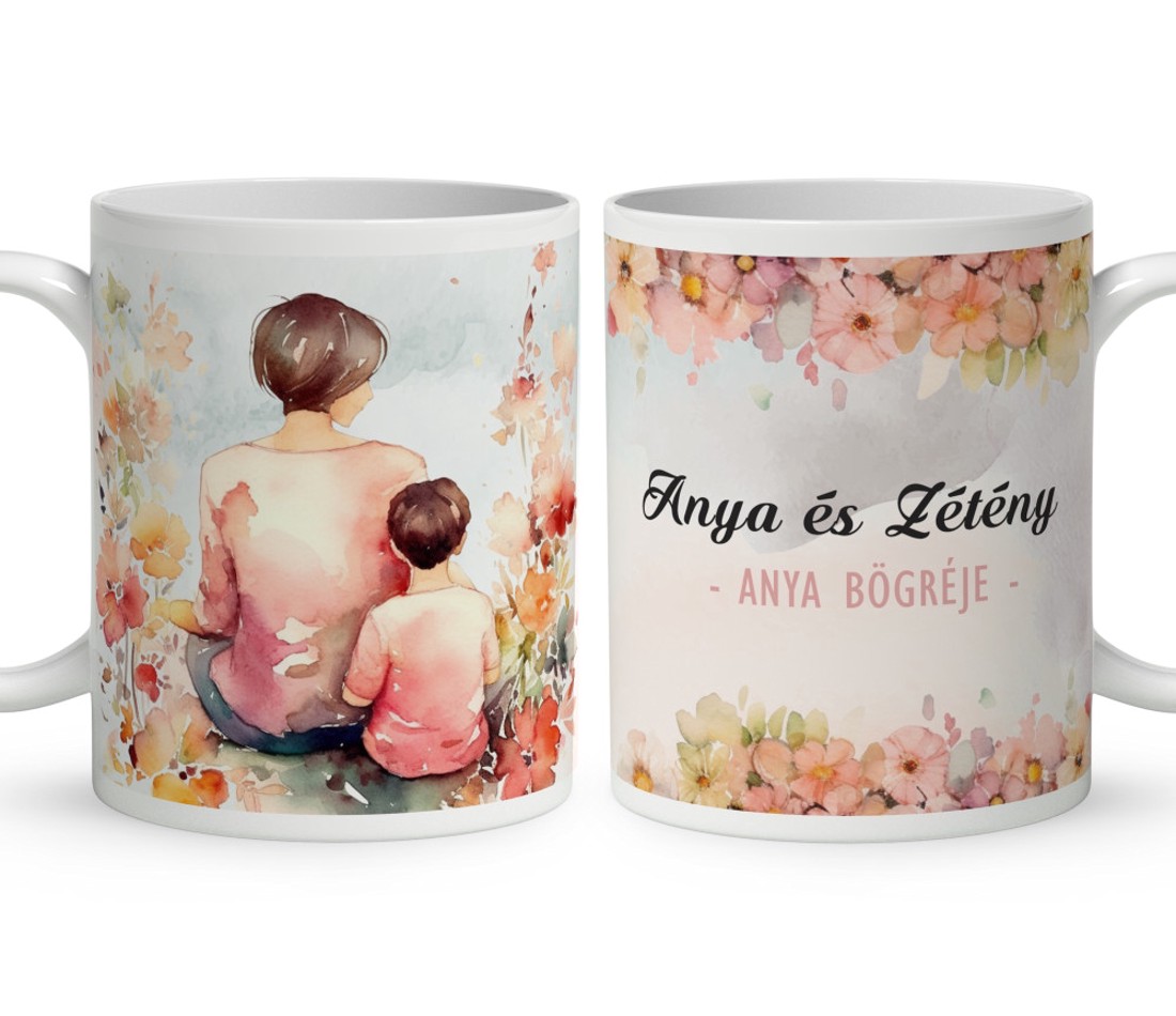 Kérd a neveddel - Anya és drága kicsi fia mintás bögre - otthon & életmód - konyhafelszerelés, tálalás - tálalás - bögre & csésze - Meska.hu