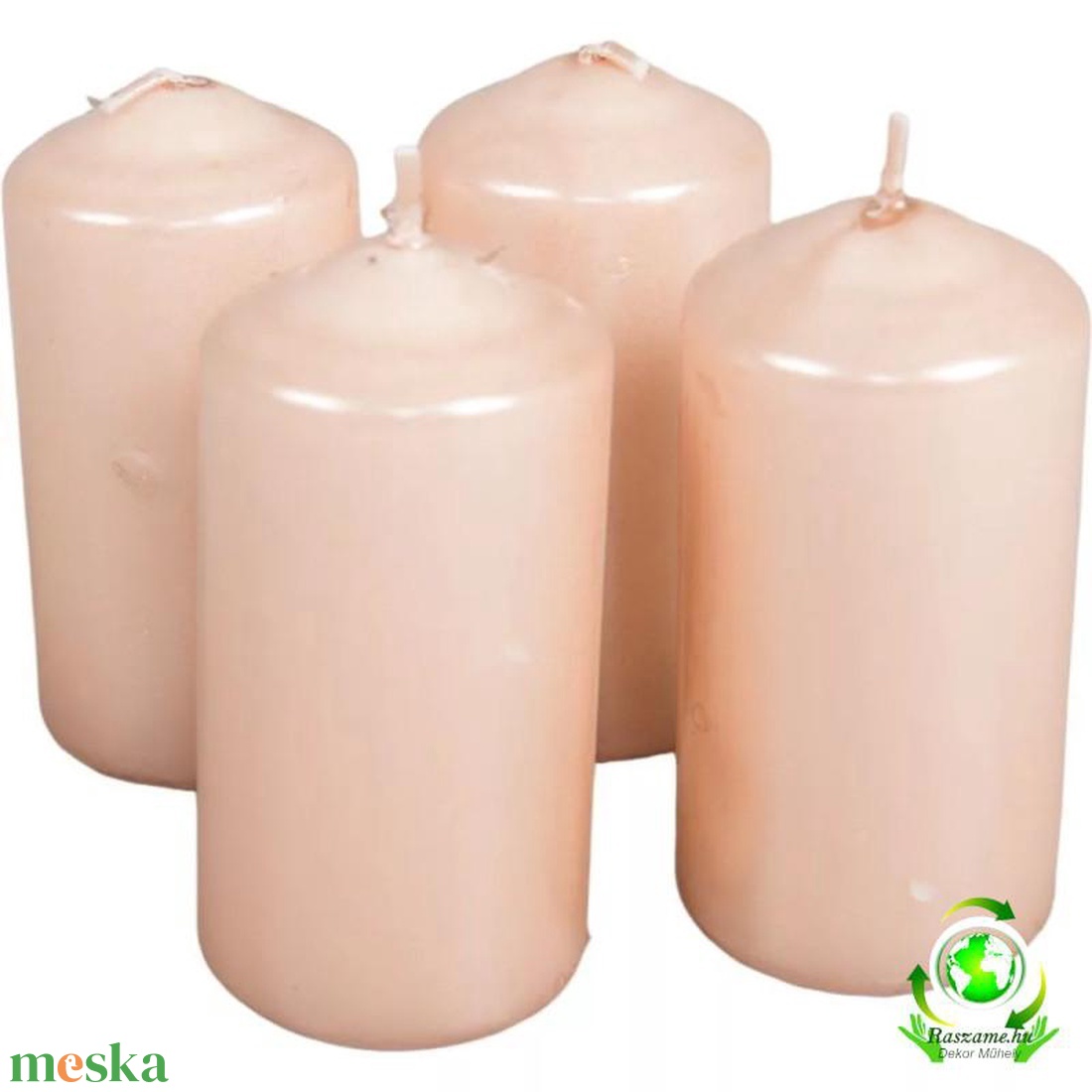 Metál henger gyertya szett 40x80mm - lazac - kellékek & szerszámok - dekorációs kellékek - dekorációs gyertya - Meska.hu