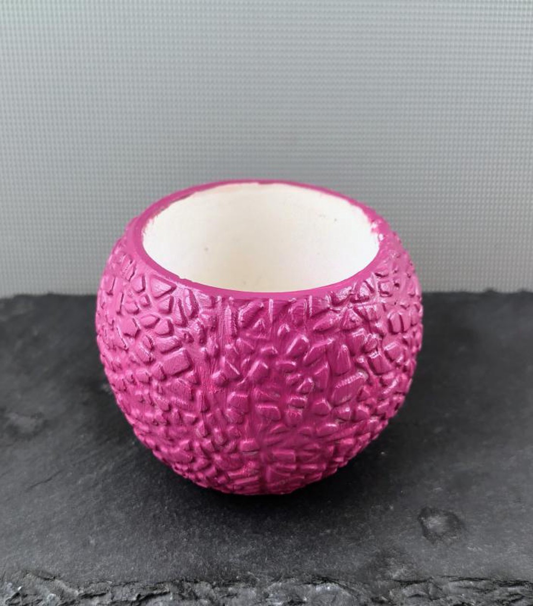 Rusztikus mintás  kaspó - mályva -  - Meska.hu