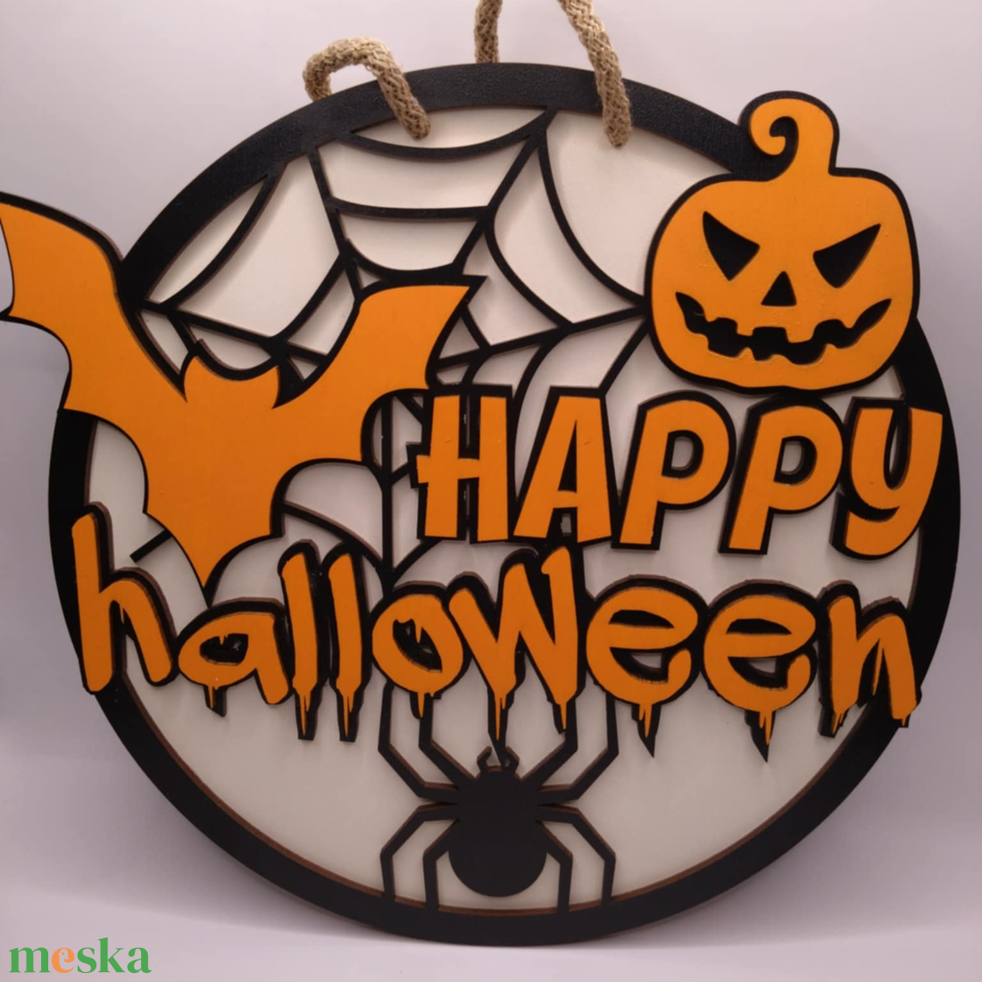Halloween ajtódísz 25 cm - többrétegű - otthon & életmód - dekoráció - halloween - halloweeni ajtódíszek és ablakdíszek - Meska.hu