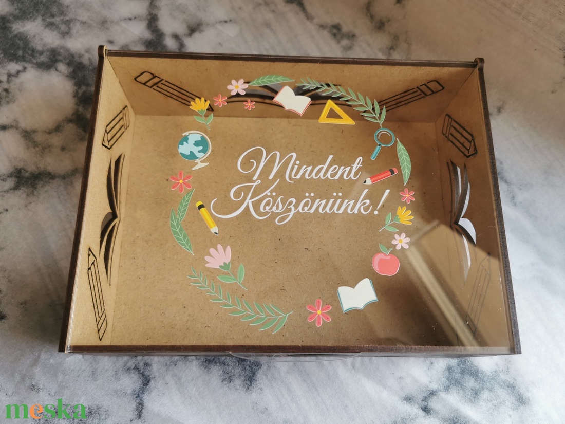 Mindent Köszönünk! - Nyomtatott akril fedeles ajándékátadó doboz - esküvő - emlék & ajándék - doboz - Meska.hu