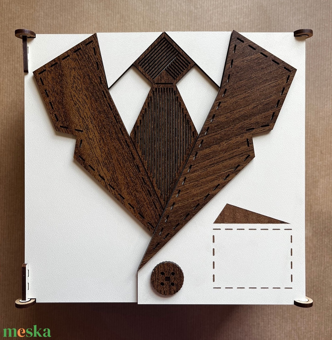 Nyakkendő mintás ajándék doboz  - esküvő - emlék & ajándék - doboz - Meska.hu