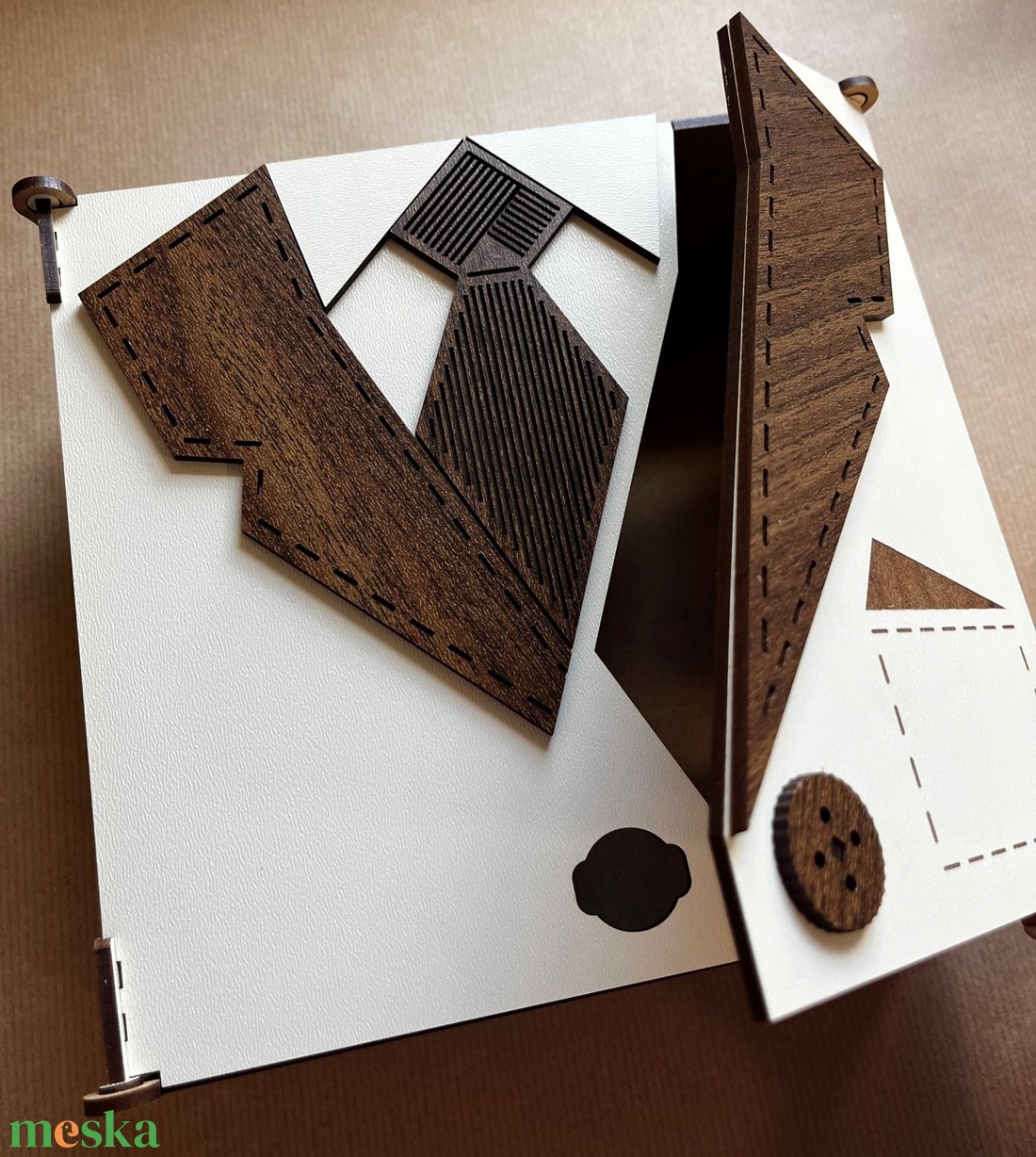 Nyakkendő mintás ajándék doboz  - esküvő - emlék & ajándék - doboz - Meska.hu