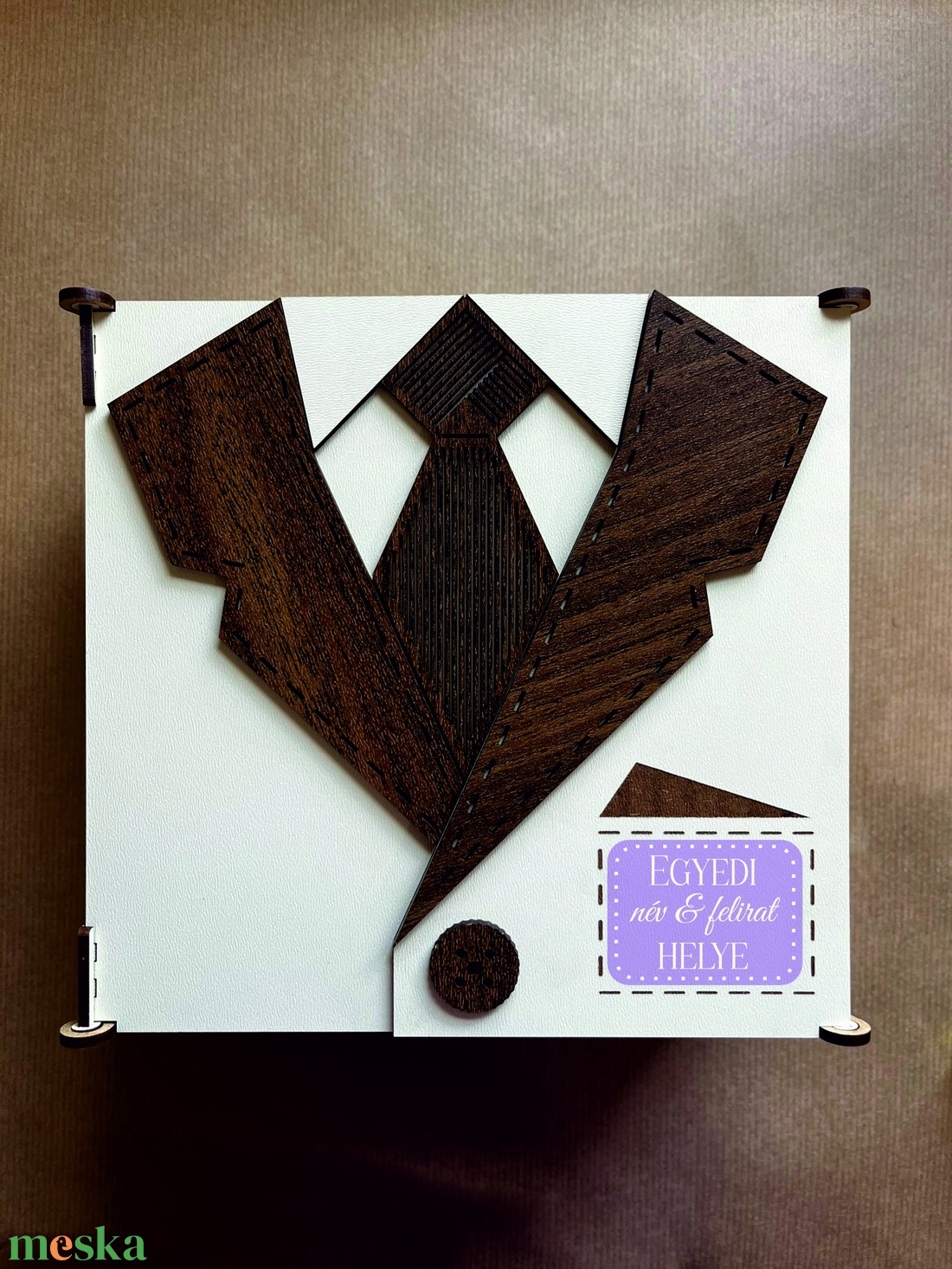 Nyakkendő mintás ajándék doboz  - esküvő - emlék & ajándék - doboz - Meska.hu