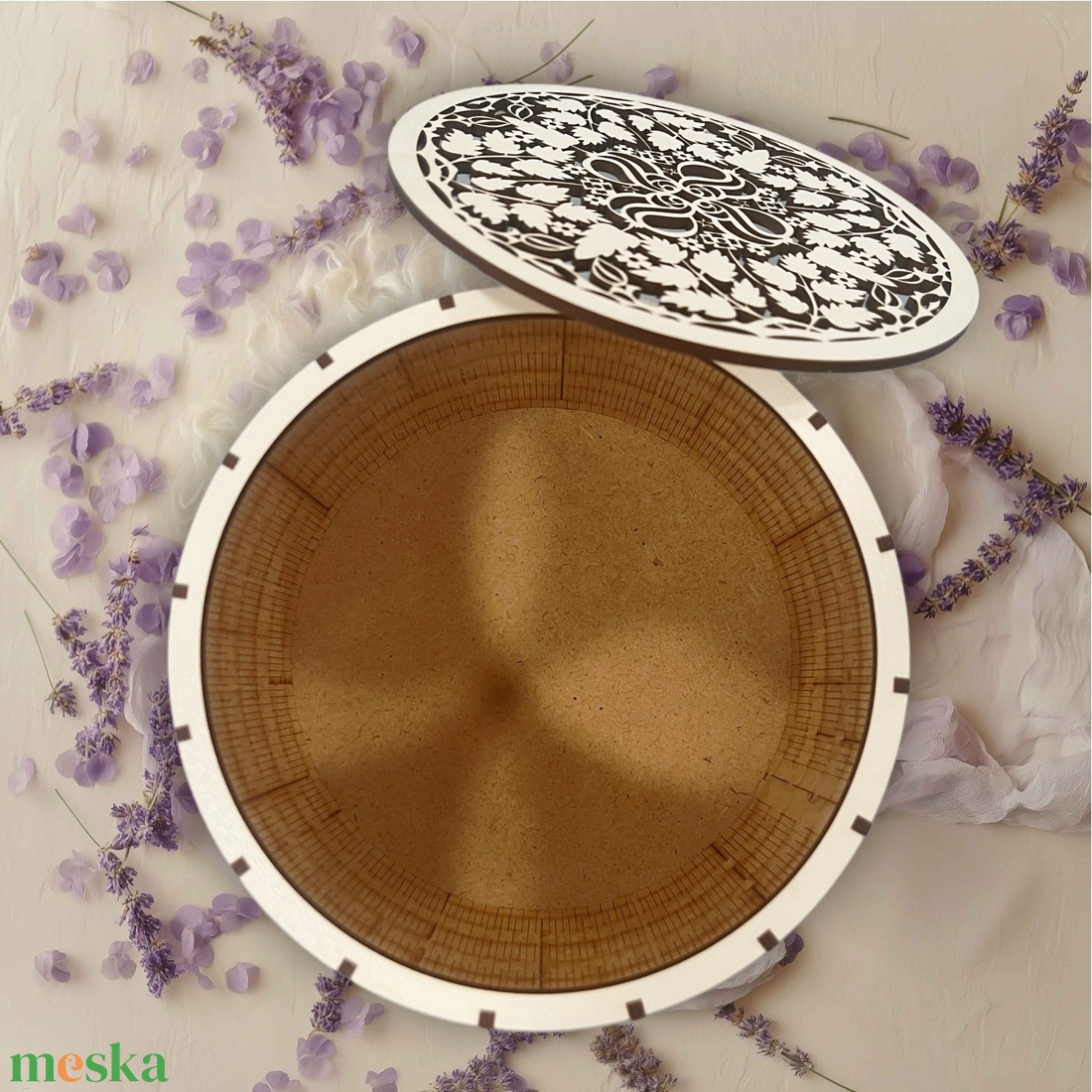 Pot pourri lézer-vágott, csipke mintás ajándék doboz - otthon & életmód - dekoráció - dísztárgy - Meska.hu