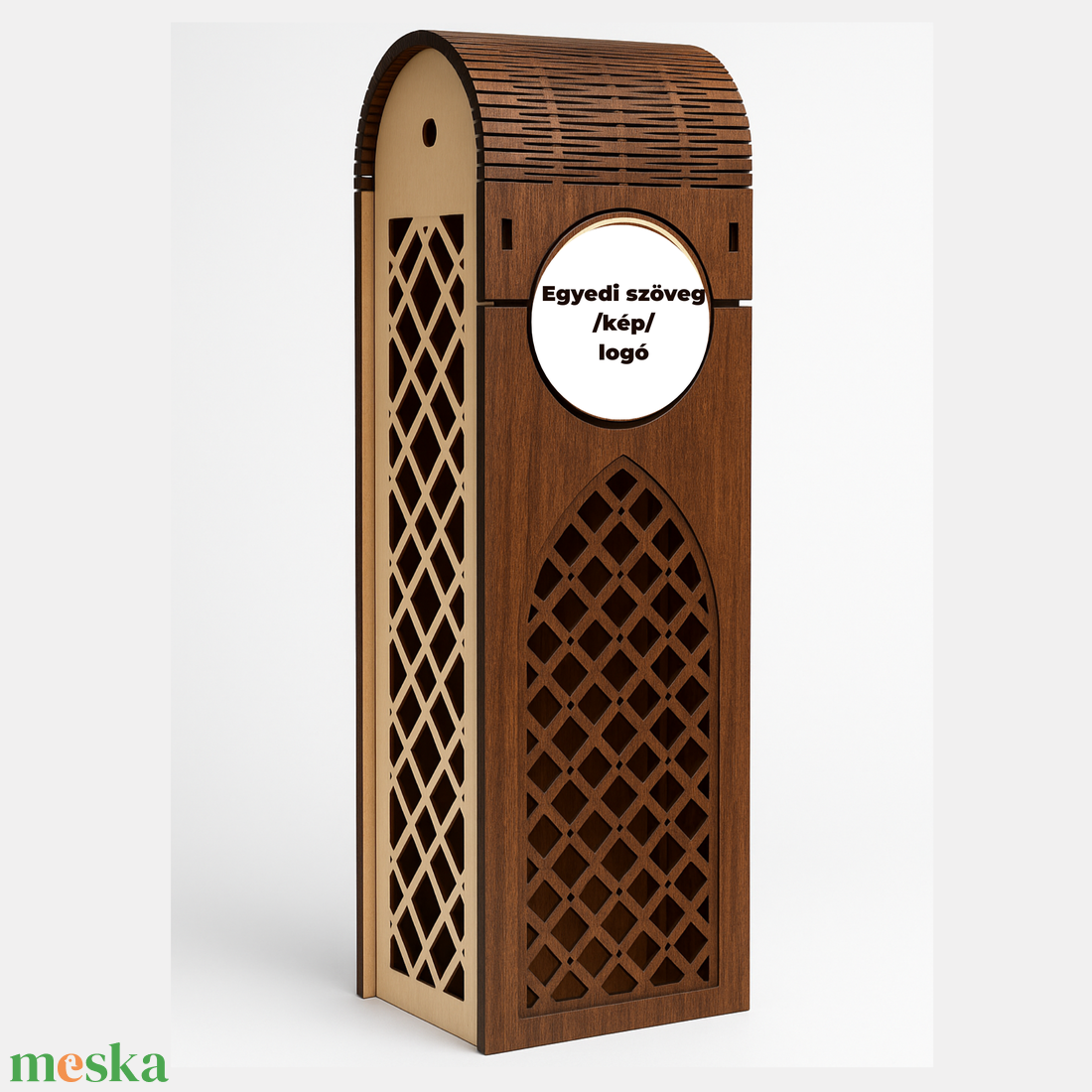 Boros doboz, bortartó - lézervágott, gravírozott boros doboz egyedi mintával - otthon & életmód - konyhafelszerelés, tálalás - italos kellékek - boros díszdoboz - Meska.hu