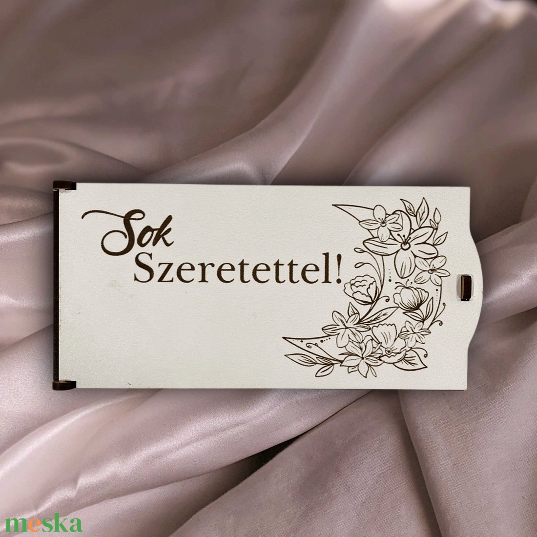 Sok szeretettel lézer-gravírozott pénzátadó doboz - otthon & életmód - papír, írószer - ajándékozás kellékei - pénzátadó doboz - Meska.hu