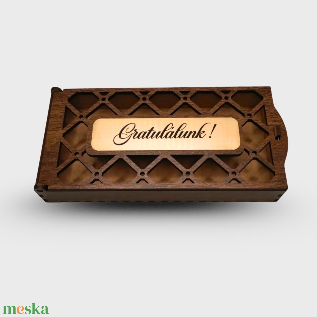 Gratulálunk! pénzátadó doboz  elegáns arany gravír-fóliával - otthon & életmód - papír, írószer - ajándékozás kellékei - pénzátadó doboz - Meska.hu