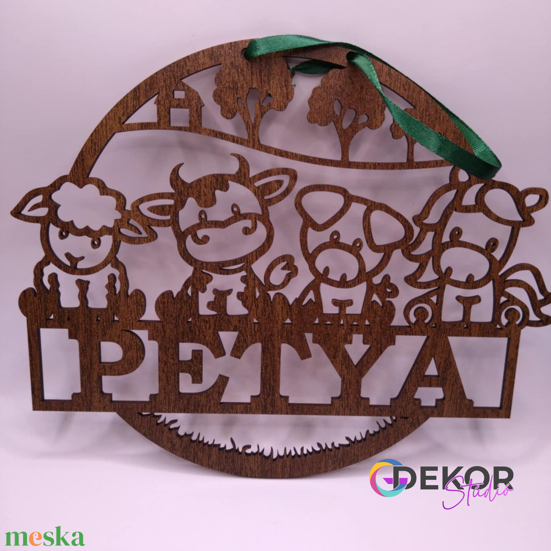 Egyedi fa ajtókopogtató farmos - egyedi névvel - otthon & életmód - dekoráció - ajtó- és ablak dekoráció - ajtódísz & kopogtató - Meska.hu