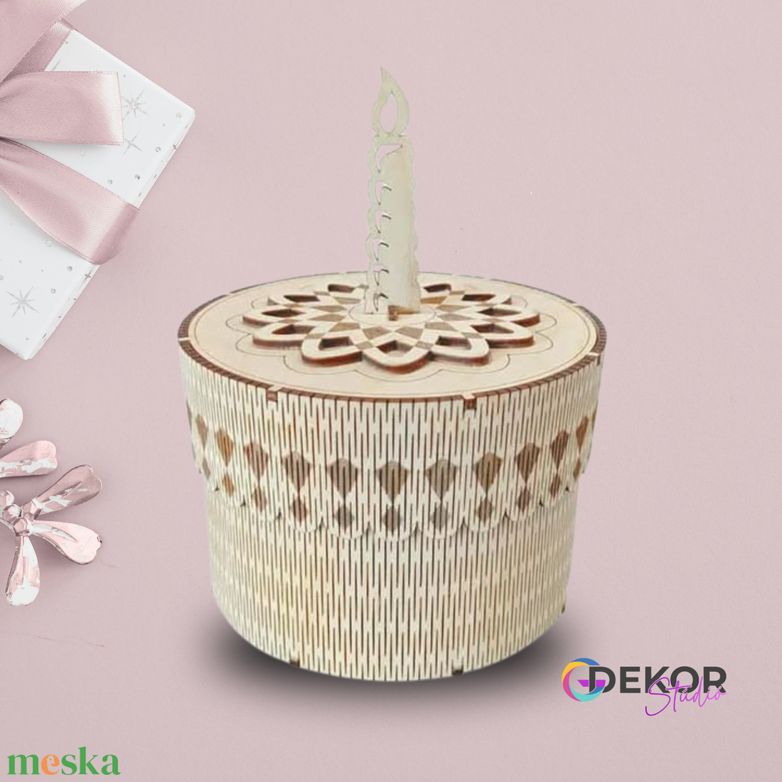 Öröktorta - csipkés, lézervágott, torta formájú ajándékdoboz - otthon & életmód - papír, írószer - ajándékozás kellékei - ajándékkísérő - Meska.hu