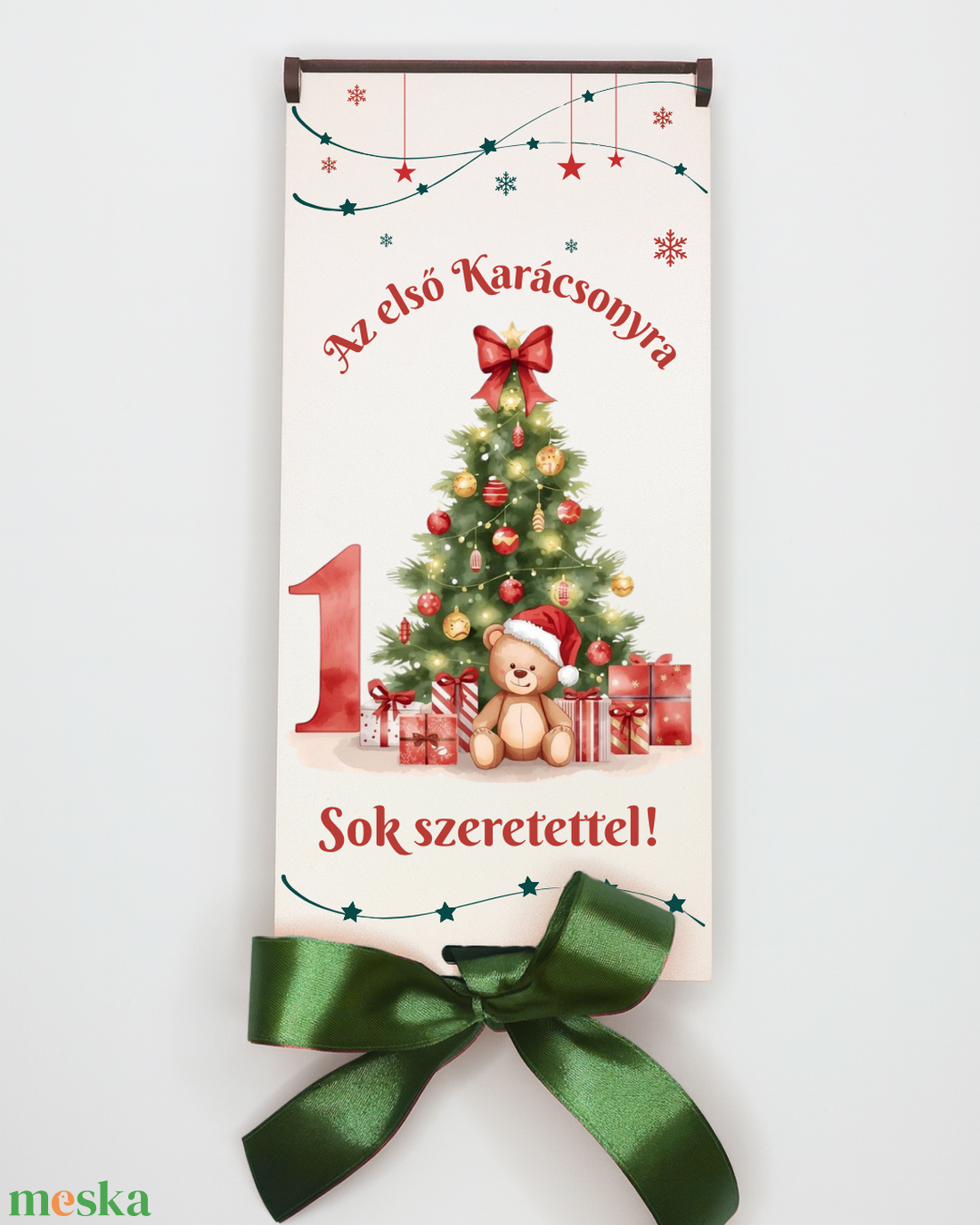 Karácsonyi pénzátadó doboz - egyedi, uv nyomott ajándék - Macis mintával az első Karácsonyra - karácsony - karácsonyi ajándékozás - karácsonyi ajándékcsomagolás - Meska.hu