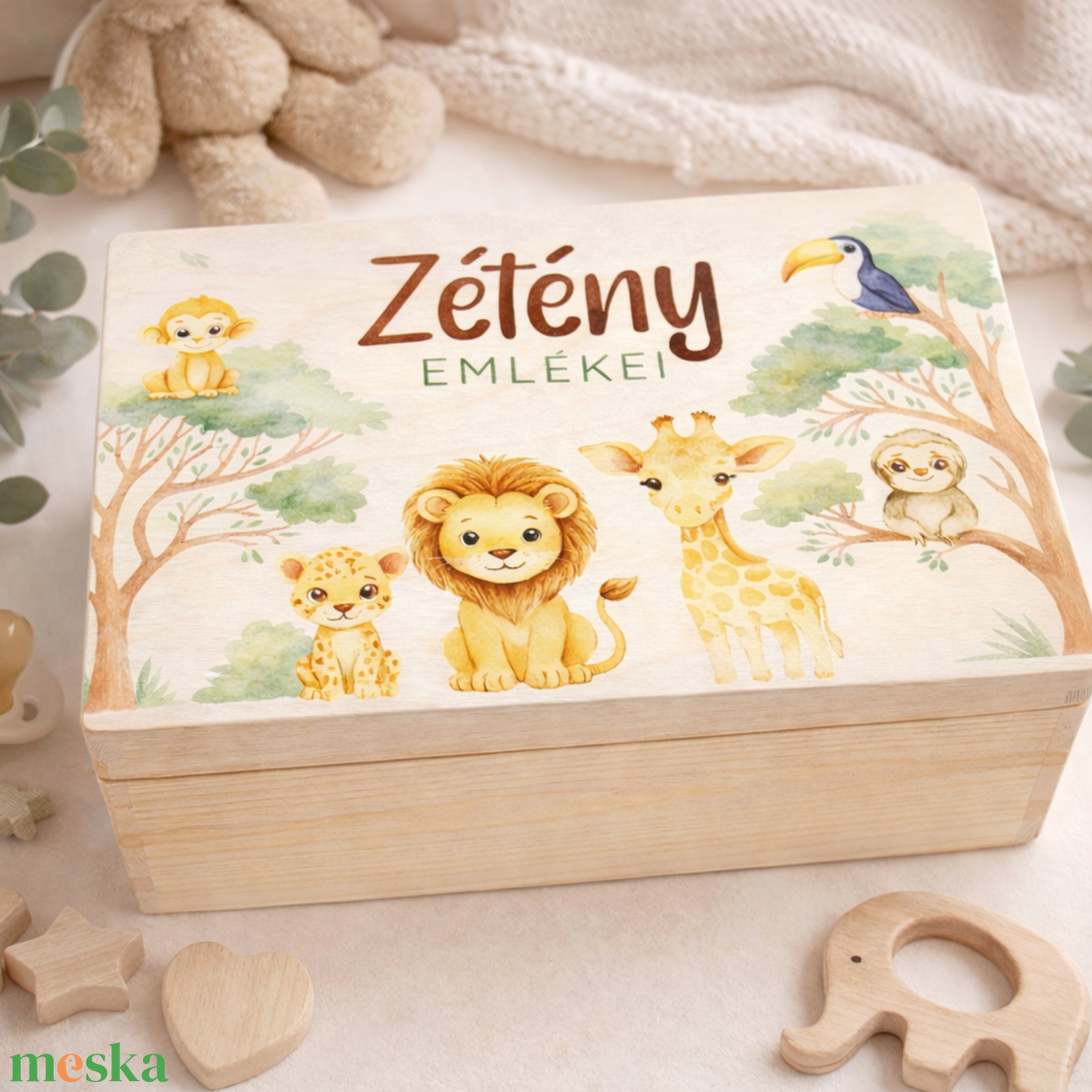 Személyre szabott babaváró emlékdoboz - UV nyomott mintával - baba - mama - babaemlékek - baba emlékőrző - Meska.hu