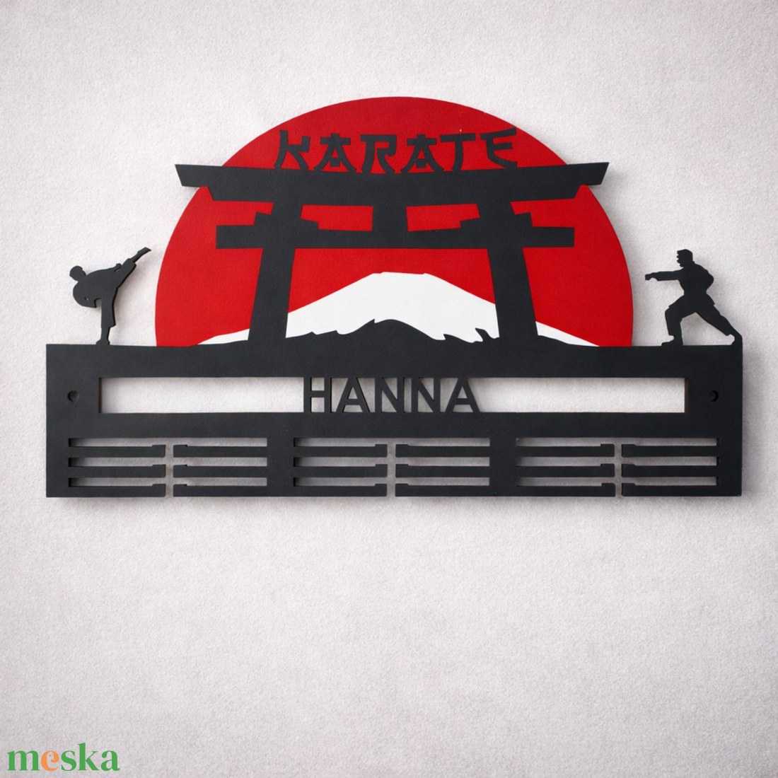 Éremtartó egyedi névvel karatés érmekhez - otthon & életmód - dekoráció - fali és függő dekoráció - éremtartó - Meska.hu