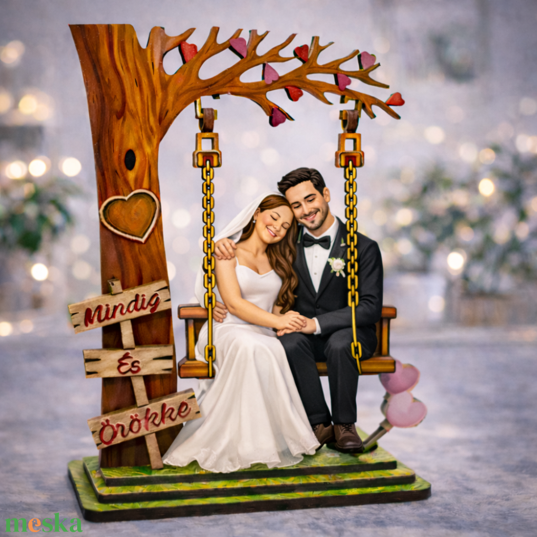 UV nyomtatott, lézer-vágott egyedi fa hinta - otthon & életmód - dekoráció - kép & falikép - fából készült kép - Meska.hu