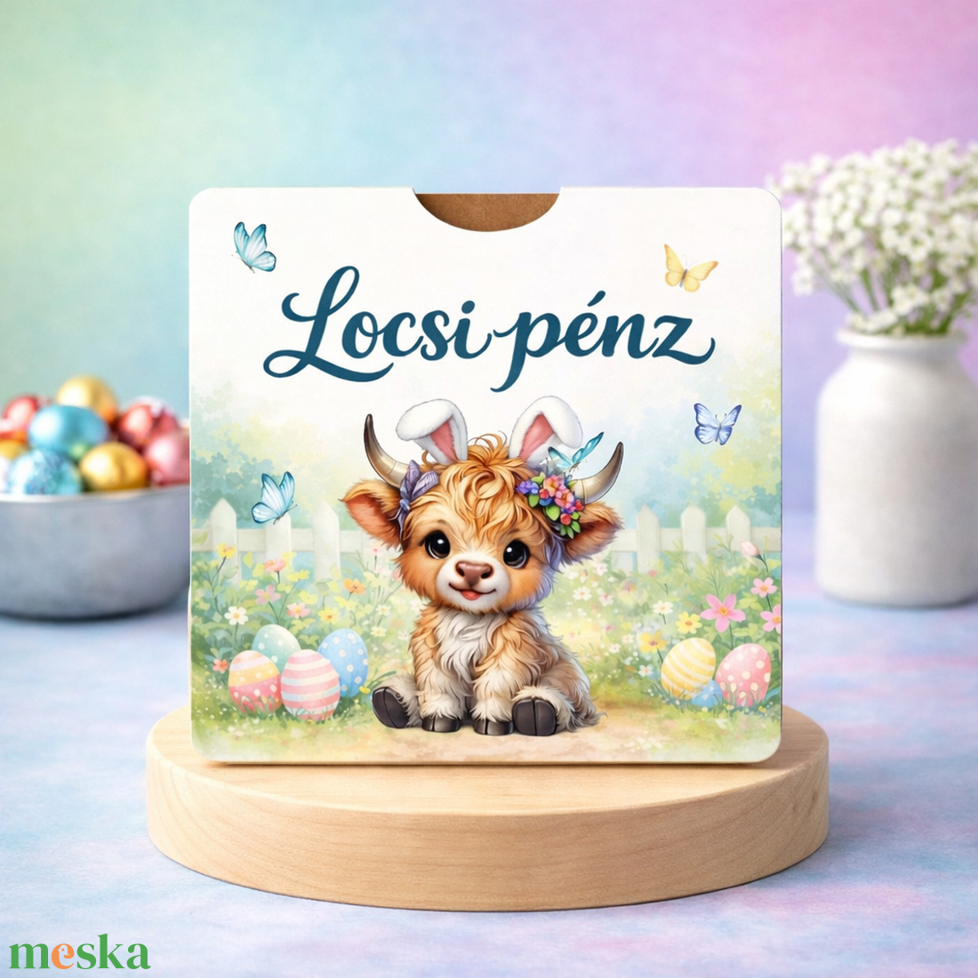 Egyszerű, zsebes húsvéti Locsipénz átadó - Boci - ünnepi díszek, dekorációk - húsvéti díszek és dekorációk - húsvéti pénzátadó - Meska.hu